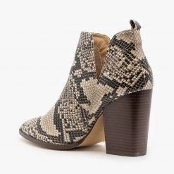 Mata Pointed Toe V-Cut Snakeskin Booties FINAL SALE 11 Mata Pointed Toe V-Cut Snakeskin Booties FINAL SALE