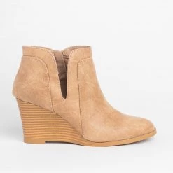 Qupid Shoes Posh Ankle Bootie Wedges FINAL SALE