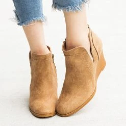 Qupid Shoes Posh Ankle Bootie Wedges FINAL SALE