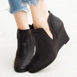 Qupid Shoes Posh Ankle Bootie Wedges FINAL SALE