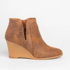 Qupid Shoes Posh Ankle Bootie Wedges FINAL SALE