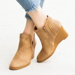 Qupid Shoes Posh Ankle Bootie Wedges FINAL SALE