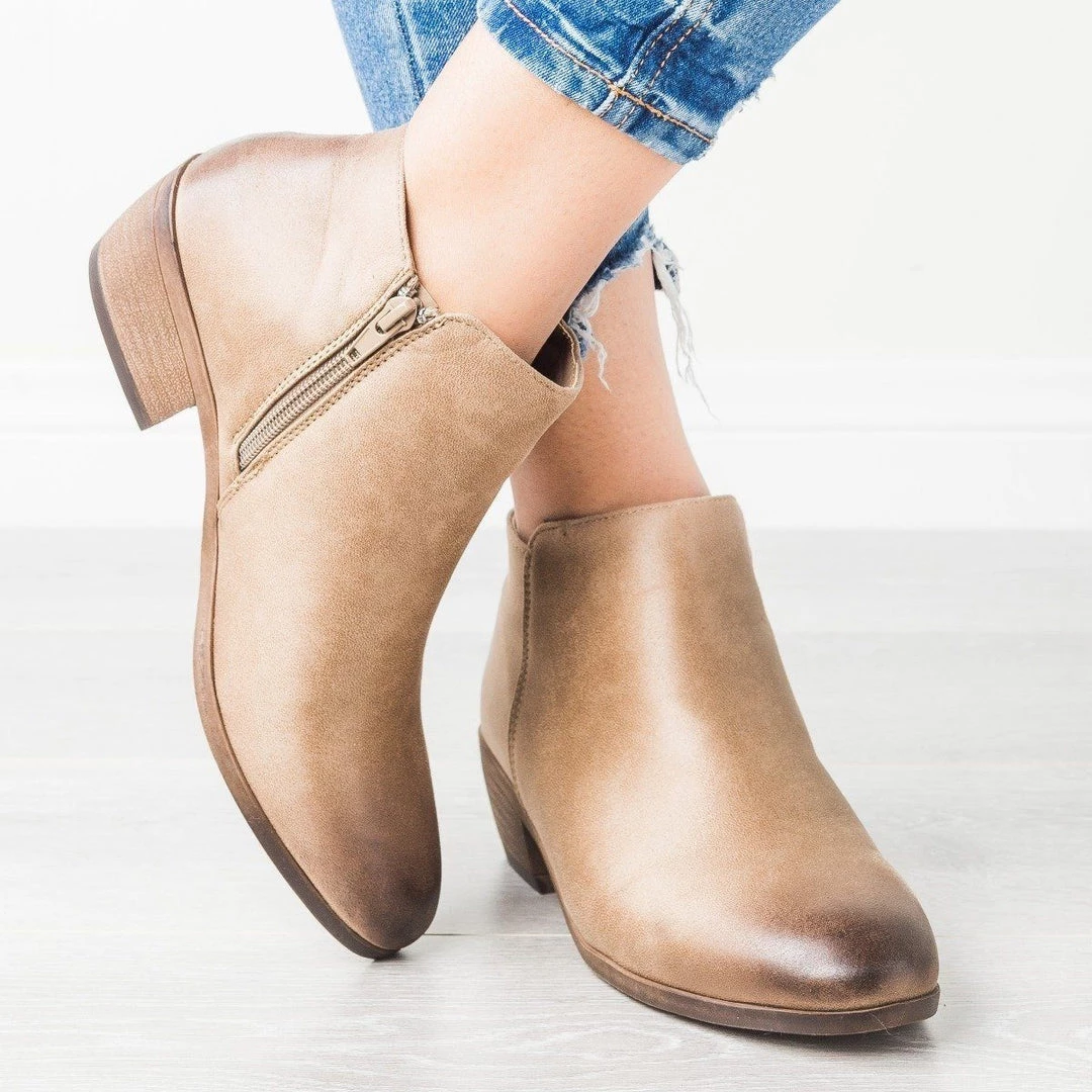 Mata Posh Burnished Toe Booties 1 Mata Posh Burnished Toe Booties