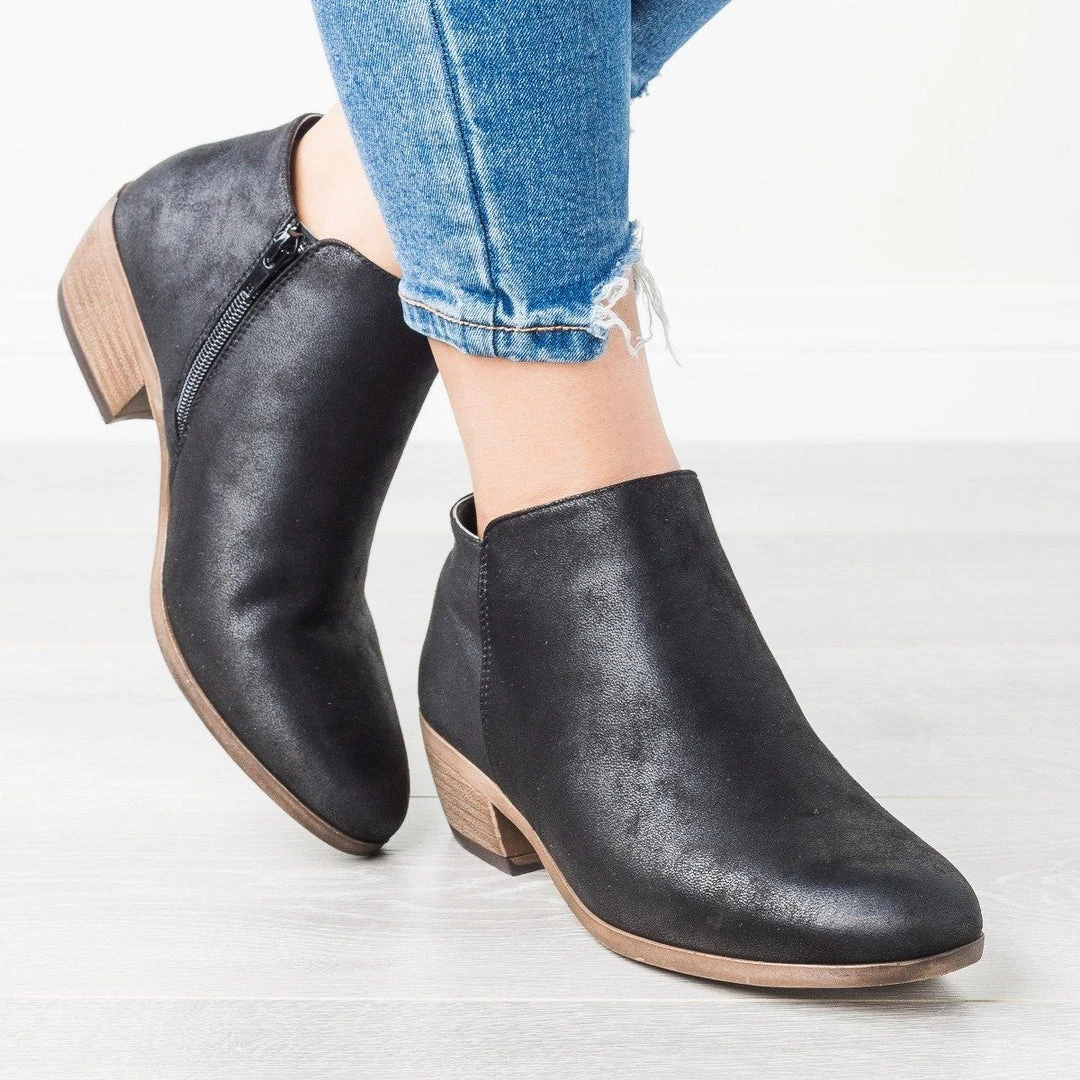 Mata Posh Burnished Toe Booties 5 Mata Posh Burnished Toe Booties