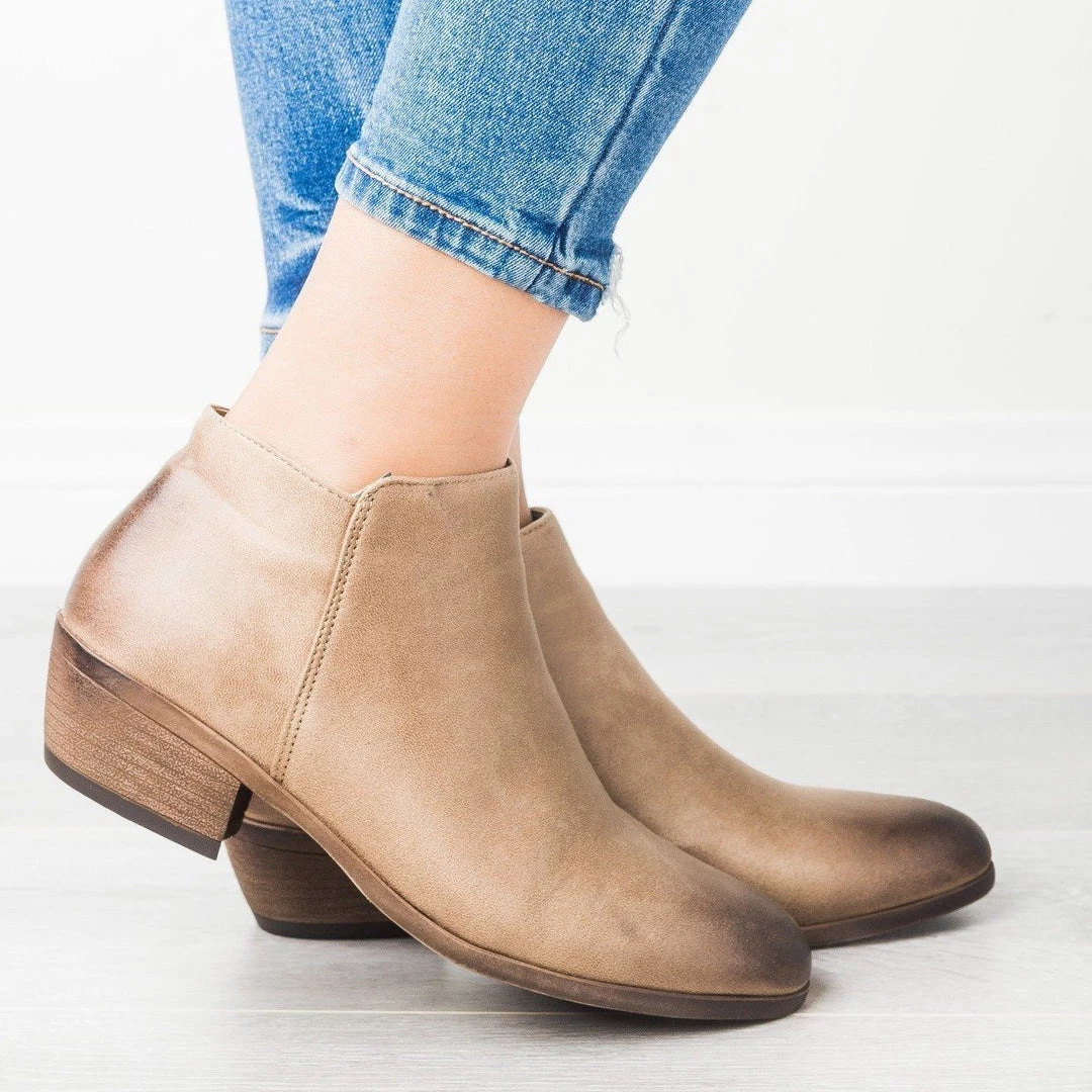 Mata Posh Burnished Toe Booties 2 Mata Posh Burnished Toe Booties
