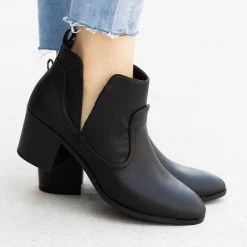 Qupid Shoes Posh Burnished Toe Western Booties FINAL SALE