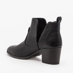 Qupid Shoes Posh Burnished Toe Western Booties FINAL SALE