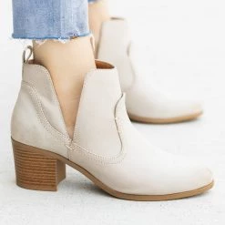 Qupid Shoes Posh Burnished Toe Western Booties FINAL SALE