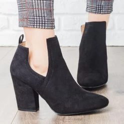 Qupid Shoes Posh Cut-Out Bootie Heels Newest Arrivals