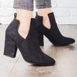Qupid Shoes Posh Cut-Out Bootie Heels Newest Arrivals