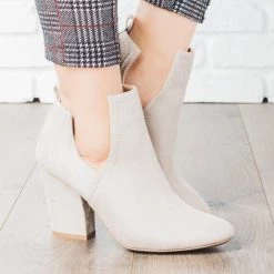 Qupid Shoes Posh Cut-Out Bootie Heels Newest Arrivals