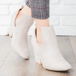 Qupid Shoes Posh Cut-Out Bootie Heels Newest Arrivals