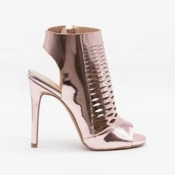 Qupid Shoes Posh Laser-Cut High Heels Newest Arrivals