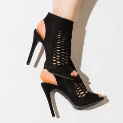 Qupid Shoes Posh Laser-Cut High Heels Newest Arrivals