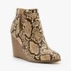 Mata Posh Snake Print Wedge Heeled Booties Newest Arrivals