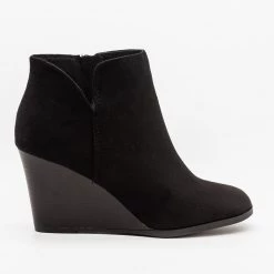Soda Shoes Posh V-Cut Bootie Wedges FINAL SALE