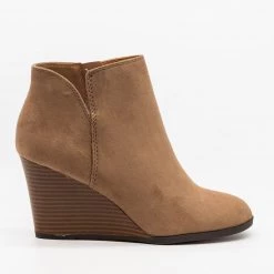 Soda Shoes Posh V-Cut Bootie Wedges FINAL SALE