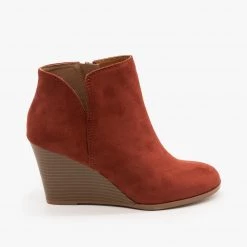 Soda Shoes Posh V-Cut Bootie Wedges FINAL SALE