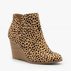 Soda Shoes Posh V-Cut Bootie Wedges FINAL SALE
