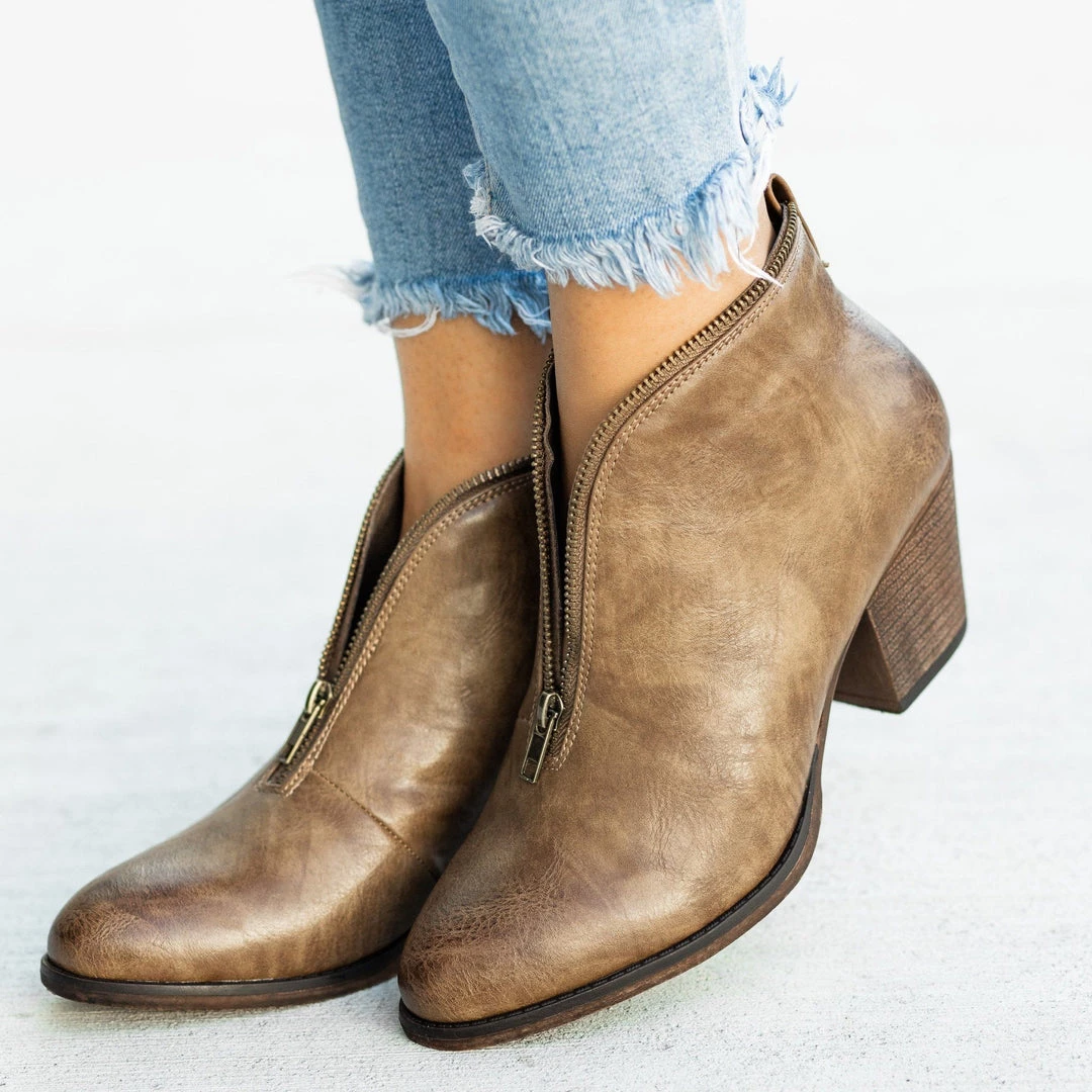 Mata Posh Zipper Trim Booties 7 Mata Posh Zipper Trim Booties