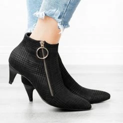 Mark & Maddux Posh Zippered Kitten Heel Booties 7 Mark & Maddux Posh Zippered Kitten Heel Booties