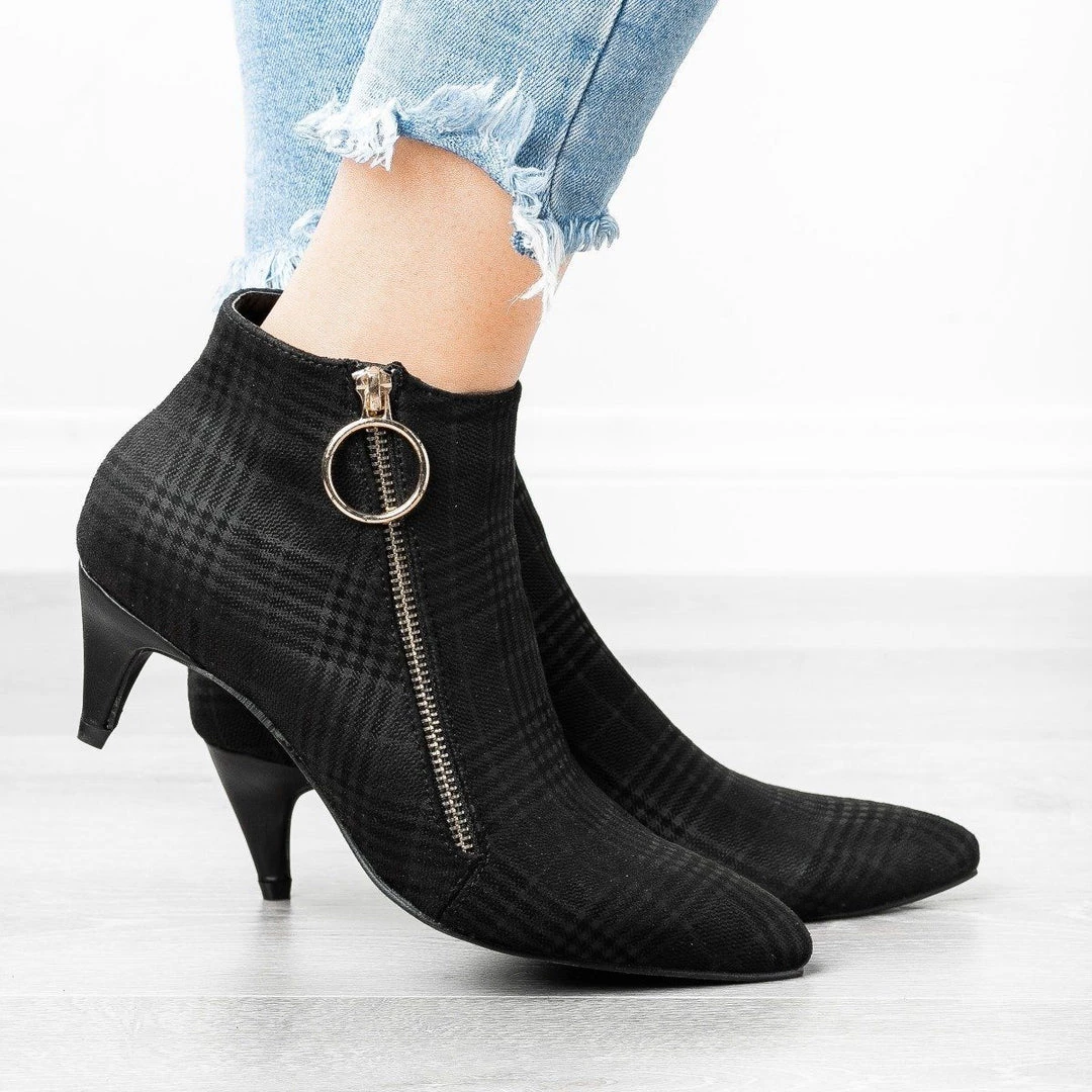 Mark & Maddux Posh Zippered Kitten Heel Booties 4 Mark & Maddux Posh Zippered Kitten Heel Booties