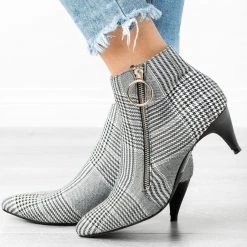 Mark & Maddux Posh Zippered Kitten Heel Booties