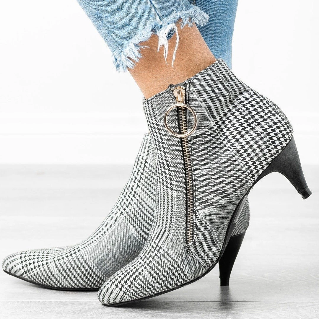 Mark & Maddux Posh Zippered Kitten Heel Booties 1 Mark & Maddux Posh Zippered Kitten Heel Booties