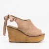Refresh Pretty Tie-up Suede Wedges Newest Arrivals