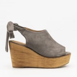 Refresh Pretty Tie-up Suede Wedges Newest Arrivals