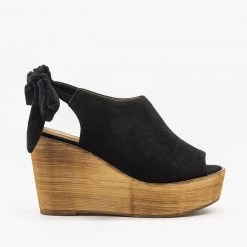 Refresh Pretty Tie-up Suede Wedges Newest Arrivals