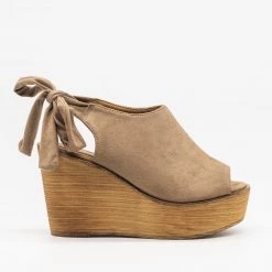 Refresh Pretty Tie-up Suede Wedges Newest Arrivals
