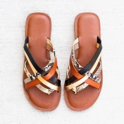 Bamboo Printed Multi-Colored Sandals