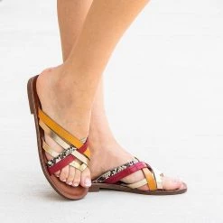 Bamboo Printed Multi-Colored Sandals