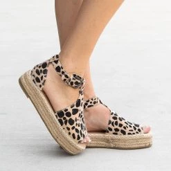 Anna Shoes Printed Peep-Toe Sandals