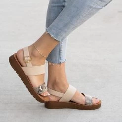 Top Moda Newest Arrivals Printed Sling-back Sandals