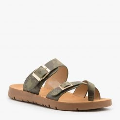 Forever Newest Arrivals Printed Trendy Toe Hold Sandals