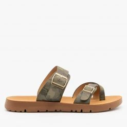 Forever Newest Arrivals Printed Trendy Toe Hold Sandals