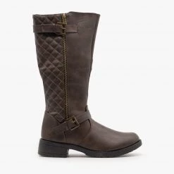 Forever Newest Arrivals Quilted Back Riding Boots