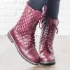 Glaze Newest Arrivals Quilted Combat Boots