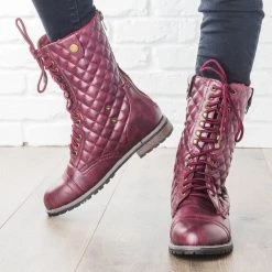 Glaze Newest Arrivals Quilted Combat Boots