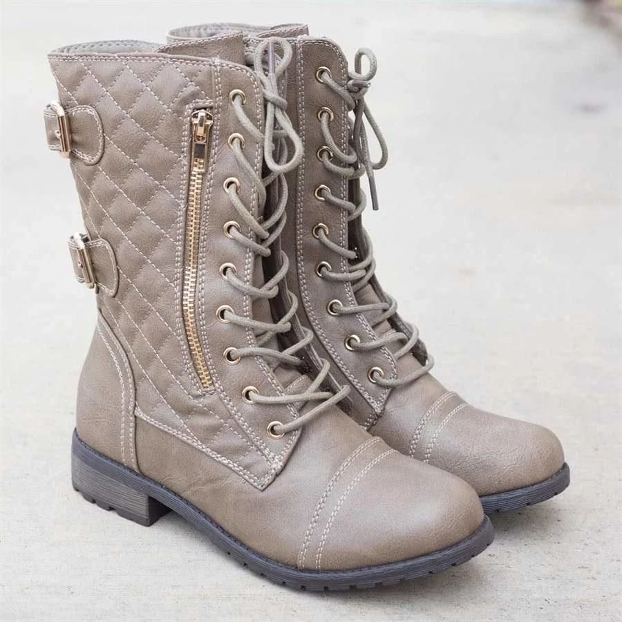 Forever Quilted Double Buckle Combat Boots Newest Arrivals 3 Forever Quilted Double Buckle Combat Boots Newest Arrivals