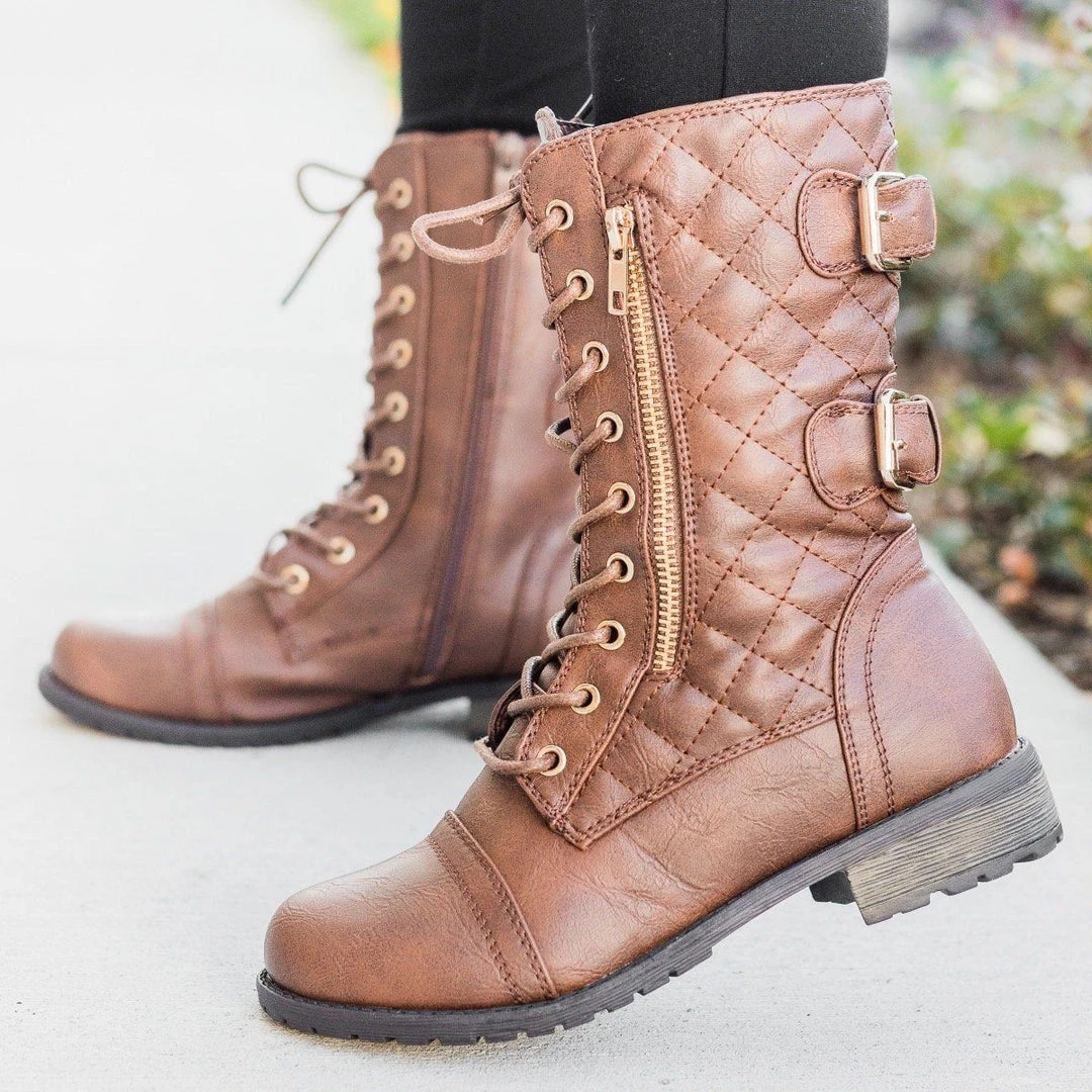 Forever Quilted Double Buckle Combat Boots Newest Arrivals 2 Forever Quilted Double Buckle Combat Boots Newest Arrivals