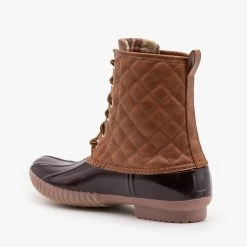 Unilady Newest Arrivals Quilted Faux Leather Duck Boots FINAL SALE