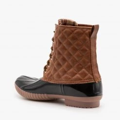 Unilady Newest Arrivals Quilted Faux Leather Duck Boots FINAL SALE