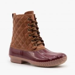 Unilady Newest Arrivals Quilted Faux Leather Duck Boots FINAL SALE