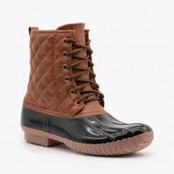 Unilady Newest Arrivals Quilted Faux Leather Duck Boots FINAL SALE