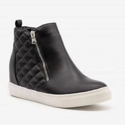 La Sheelah Shoes Quilted Inner Wedge Sneakers