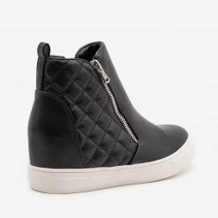 La Sheelah Shoes Quilted Inner Wedge Sneakers