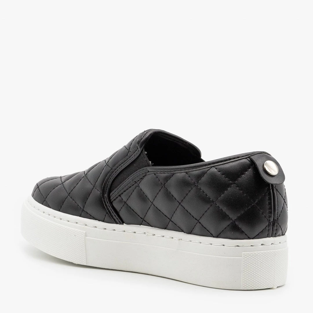 Anna Shoes Quilted Platform Slip On Sneakers 9 Anna Shoes Quilted Platform Slip On Sneakers